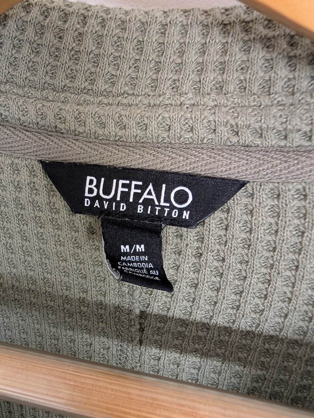 Buffalo David Bitton Oversized Waffle Knit Polo Pullover | Medium - Picture 4 of 6